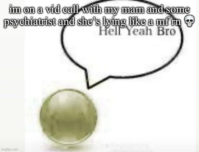 “I know my daughter autistic she always tried to jump out of my car when im driving “ | im on a vid call with my mam and some psychiatrist and she’s lying like a mf rn 💀 | image tagged in hell yeah bro ball | made w/ Imgflip meme maker