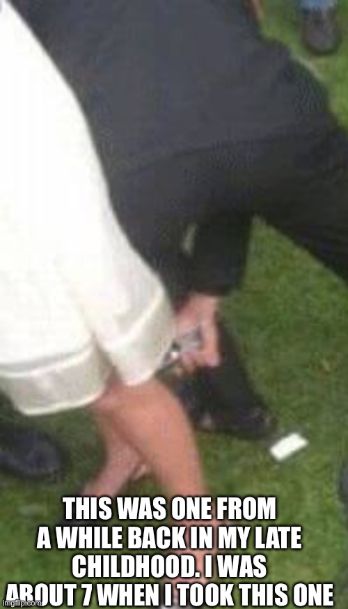 Low quality because I used the zoom tool on a camera at a wedding | THIS WAS ONE FROM A WHILE BACK IN MY LATE CHILDHOOD. I WAS ABOUT 7 WHEN I TOOK THIS ONE | image tagged in msmg | made w/ Imgflip meme maker