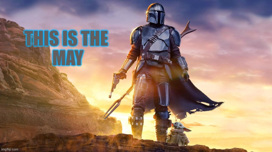 this is the may | THIS IS THE 
MAY | image tagged in oh wow are you actually reading these tags,star wars,baby yoda,mandalorian,the mandalorian | made w/ Imgflip meme maker