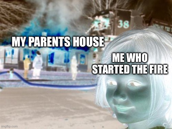 Disaster Girl | MY PARENTS HOUSE; ME WHO STARTED THE FIRE | image tagged in memes,disaster girl | made w/ Imgflip meme maker