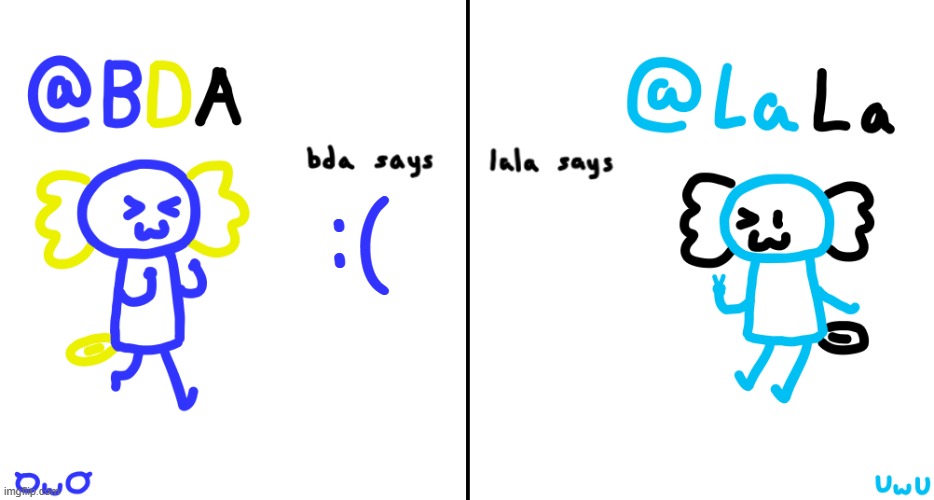 bda and lala announcment temp | :( | image tagged in bda and lala announcment temp | made w/ Imgflip meme maker