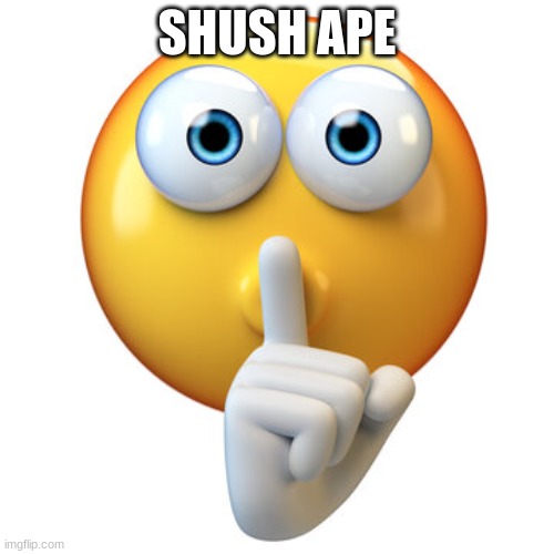 shush ape | SHUSH APE | image tagged in shush ape,funny | made w/ Imgflip meme maker