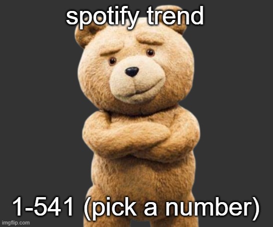 plenty of options | spotify trend; 1-541 (pick a number) | image tagged in ted png | made w/ Imgflip meme maker