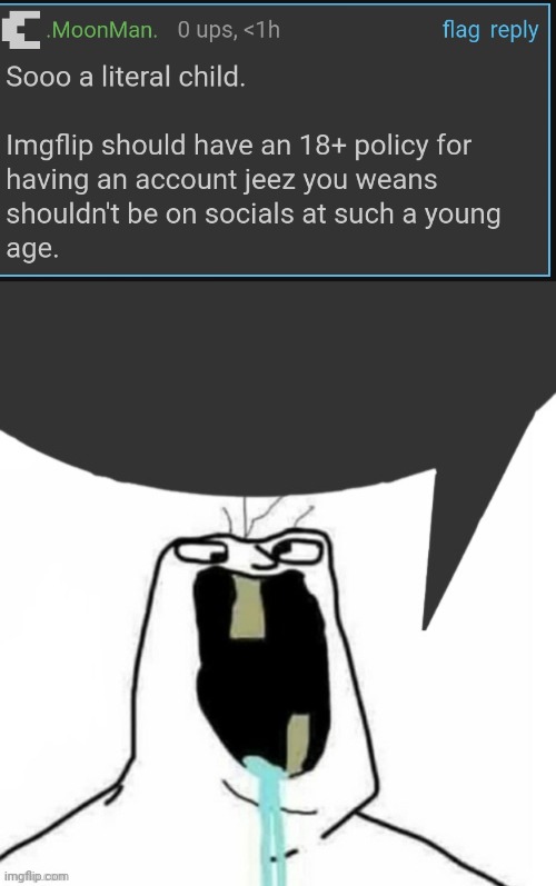 WHY IS BRO SO RETARDED ☠️☠️ | image tagged in big mouth wojak with imgflip speech bubble | made w/ Imgflip meme maker