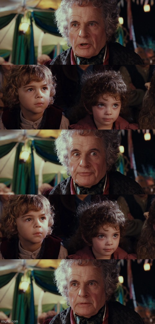 Lord of the Rings Bilbo Template FIve Panels Blank Meme Template