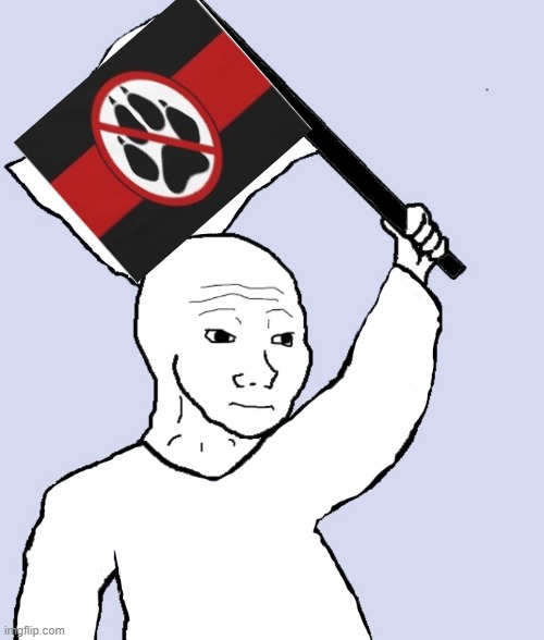 MARCH MY ARMY OF ANTI FURRY | image tagged in wojak flag,anti furry | made w/ Imgflip meme maker