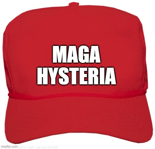 blank red MAGA DISORDER hat | MAGA
HYSTERIA | image tagged in blank red maga hat,commie,dictator,fascist,donald trump approves,putin cheers | made w/ Imgflip meme maker
