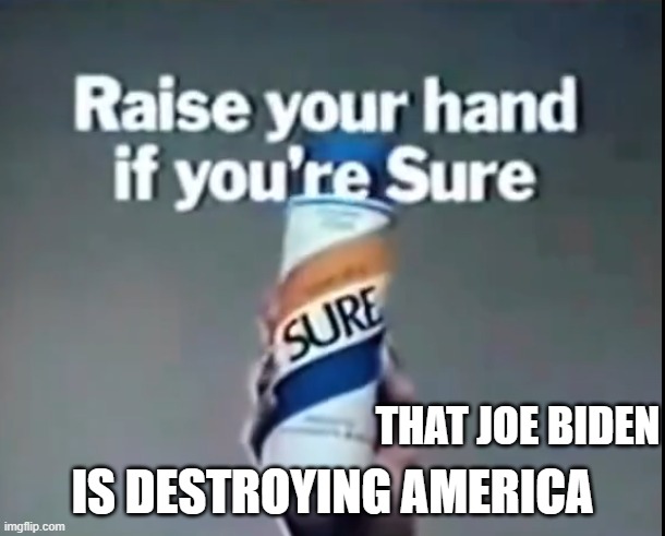 Raise Up | IS DESTROYING AMERICA; THAT JOE BIDEN | image tagged in sure,joe biden,biden,fjb,maga,make america great again | made w/ Imgflip meme maker