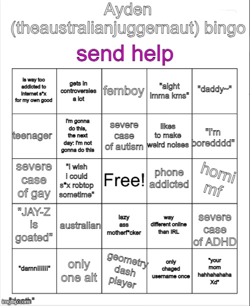 i made a bingo | made w/ Imgflip meme maker