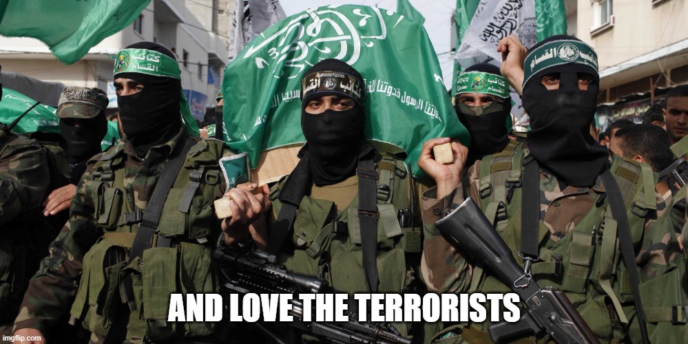 The leftists love the terrorists | AND LOVE THE TERRORISTS | image tagged in hamas,terrorist | made w/ Imgflip meme maker