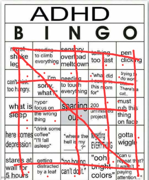 dear god | image tagged in adhd bingo | made w/ Imgflip meme maker
