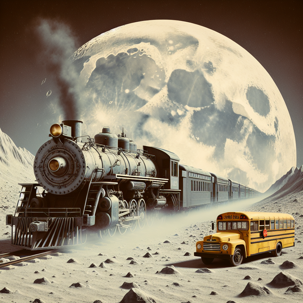 High Quality A train hitting a school bus on the moon Blank Meme Template