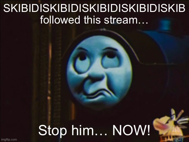Well, we’re screwed. (Freaky: At least credit me for the template I made!) | SKIBIDISKIBIDISKIBIDISKIBIDISKIB followed this stream…; Stop him… NOW! | image tagged in irritated rob | made w/ Imgflip meme maker