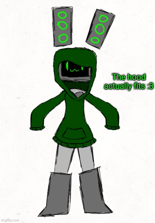First drawing is done | The hood actually fits :3 | made w/ Imgflip meme maker