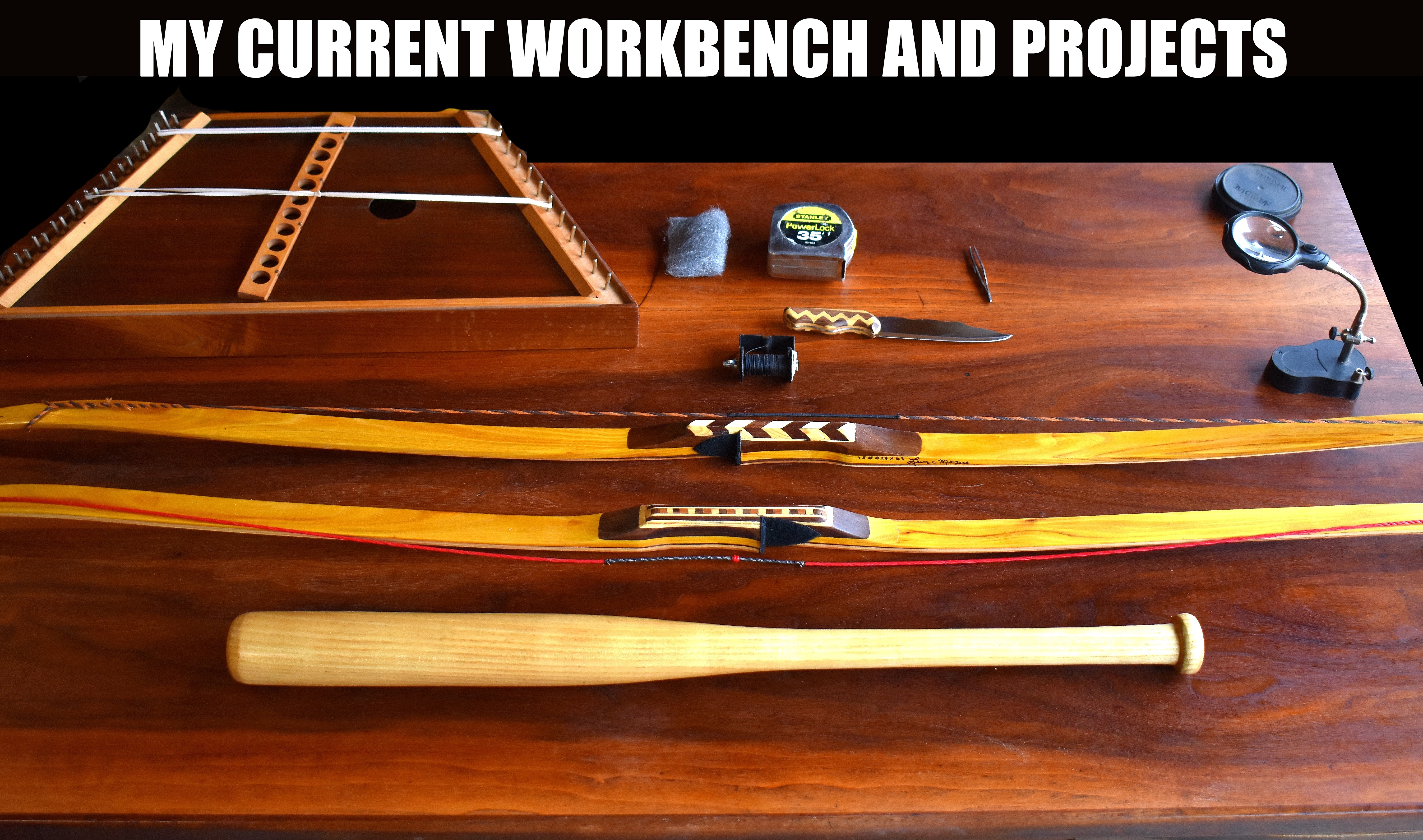 My current workbench and projects | MY CURRENT WORKBENCH AND PROJECTS | image tagged in workbench,kewlew | made w/ Imgflip meme maker
