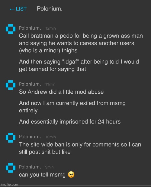 andrew did a bit of mod abusing and banned my homeboy >:( | made w/ Imgflip meme maker
