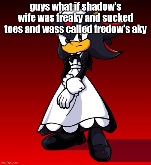 Maid Shadow | guys what if shadow's wife was freaky and sucked toes and wass called fredow's aky | image tagged in maid shadow | made w/ Imgflip meme maker