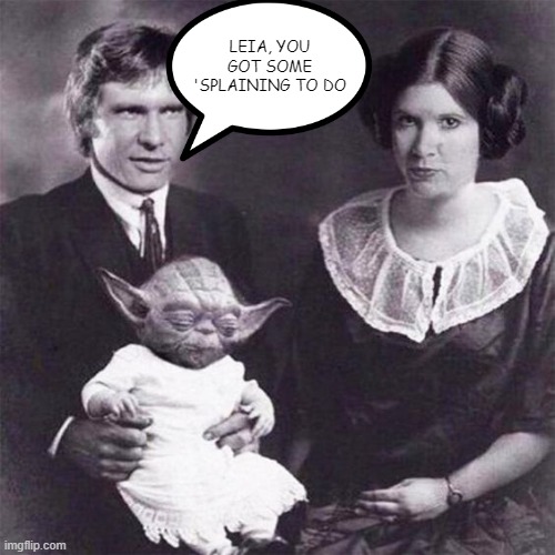 Yoda Momma | LEIA, YOU GOT SOME 'SPLAINING TO DO | image tagged in star wars | made w/ Imgflip meme maker