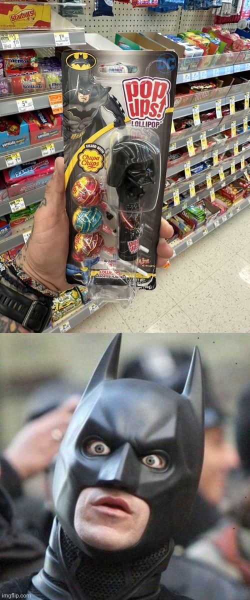 Star Wars Batman | image tagged in shocked batman,star wars,batman,lollipop,you had one job,memes | made w/ Imgflip meme maker