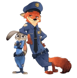 High Quality Nick and Judy as Police Officers Blank Meme Template