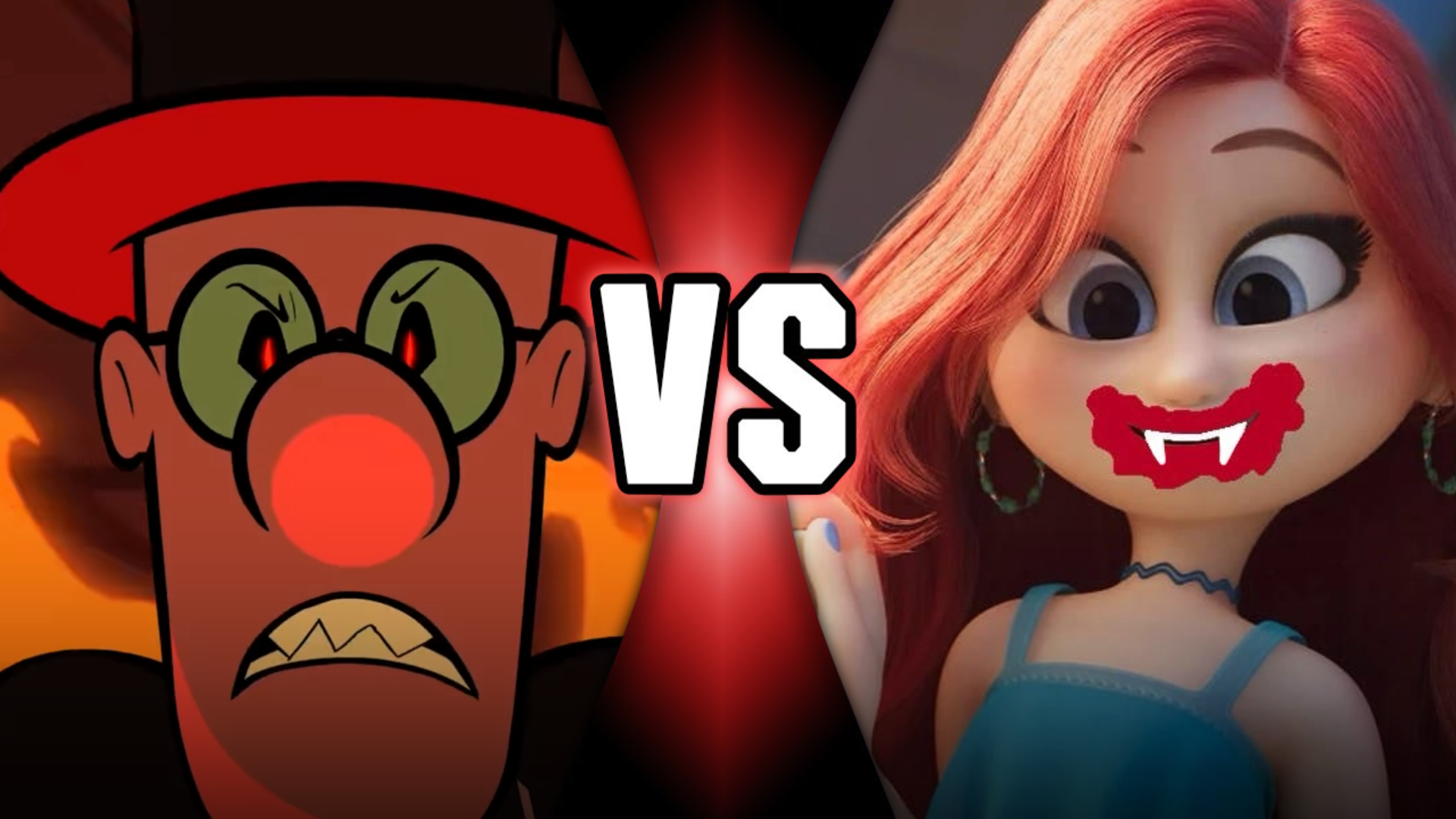 High Quality Hell Pat VS Vampire Chelsea Van Der Zee (Mashed vs. DreamWorks) Blank Meme Template