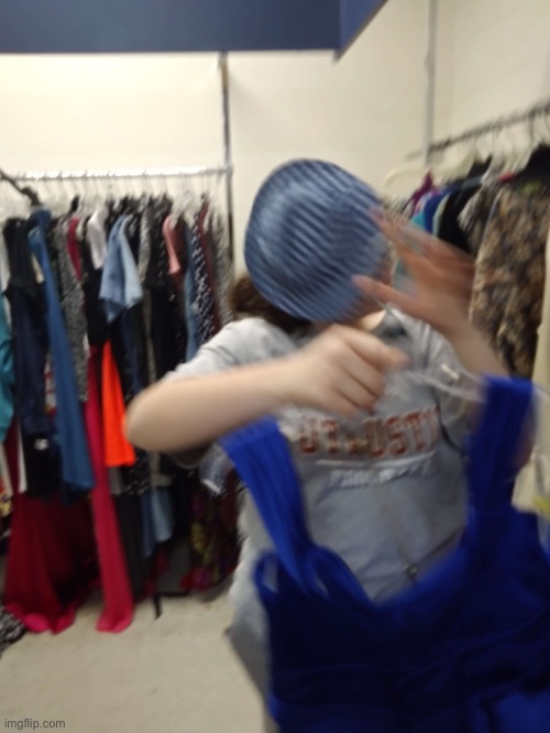 I threw hats on my sister lol | made w/ Imgflip meme maker