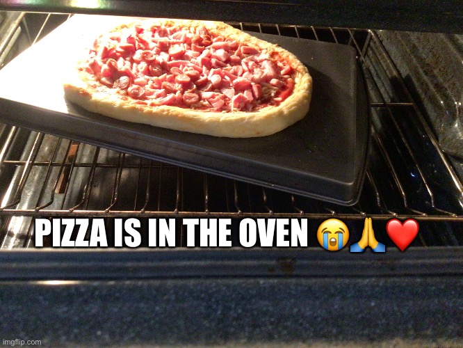 Pizzaaaa | PIZZA IS IN THE OVEN 😭🙏❤️ | made w/ Imgflip meme maker