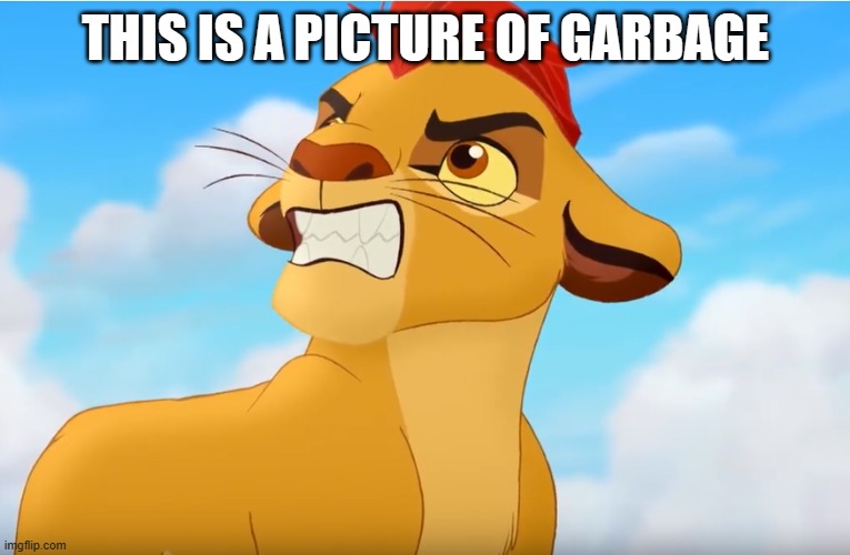 Kion the snowflake | THIS IS A PICTURE OF GARBAGE | image tagged in kion the snowflake | made w/ Imgflip meme maker