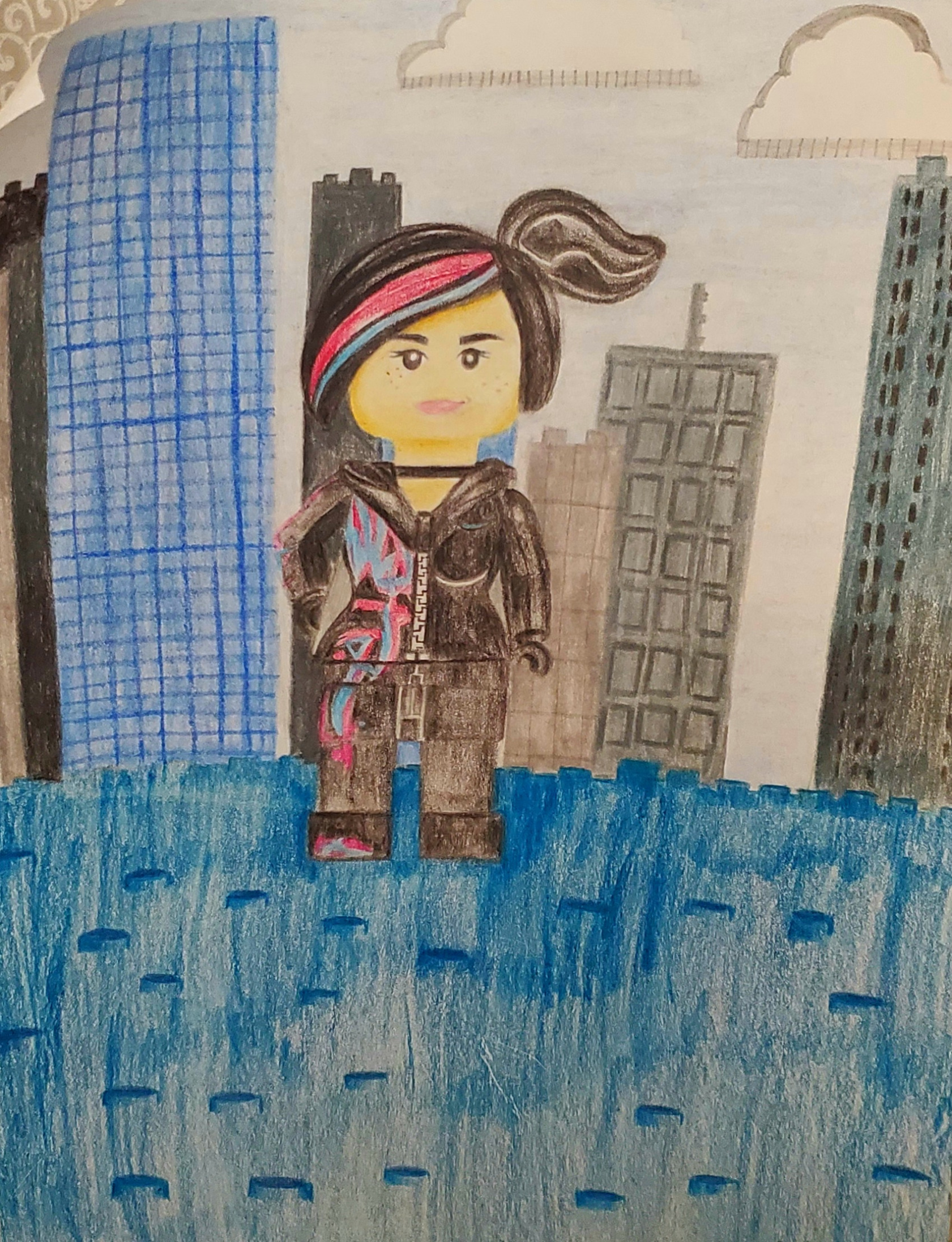 Lucy Wyldstyle drawing (Lego movies) Blank Meme Template