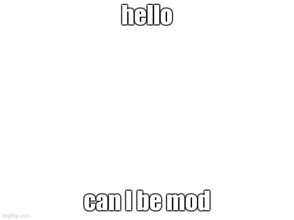 hewwo | hello; can I be mod | made w/ Imgflip meme maker