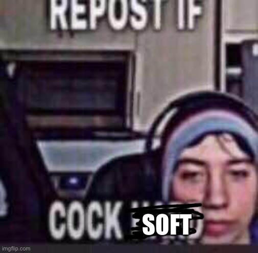 Repost if cock hard | SOFT | image tagged in repost if cock hard | made w/ Imgflip meme maker