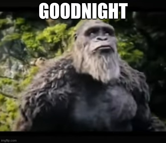 I'm cooked (kong version gxk) | GOODNIGHT | image tagged in i'm cooked kong version gxk | made w/ Imgflip meme maker