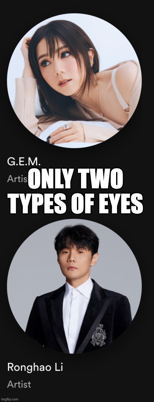 as an asian, I will have to agree (satire) | ONLY TWO TYPES OF EYES | image tagged in what a terrible day to have eyes,comparison,asian stereotypes | made w/ Imgflip meme maker