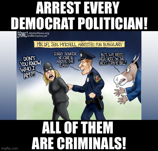 Every Democrat politician is a criminal! | ARREST EVERY 
DEMOCRAT POLITICIAN! ALL OF THEM 
ARE CRIMINALS! | image tagged in joe biden,democrat party,democrats,criminals,burglar | made w/ Imgflip meme maker