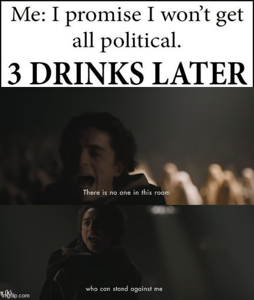 Pointing the way after a few drinks... | image tagged in i promise i won't get all political 3 drinks later template | made w/ Imgflip meme maker