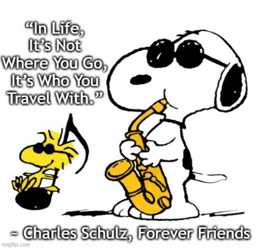 Travel Friends | image tagged in travel,friends,snoopy,woodstock | made w/ Imgflip meme maker