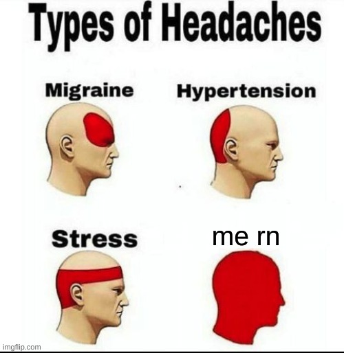 I think I got the flu | me rn | image tagged in types of headaches meme | made w/ Imgflip meme maker