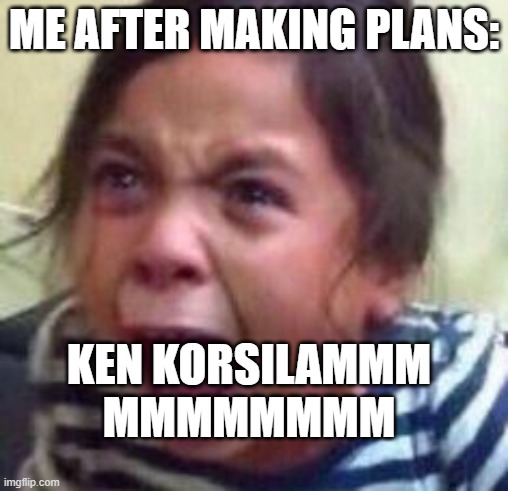 Plans | ME AFTER MAKING PLANS:; KEN KORSILAMMM
MMMMMMMM | image tagged in introvert | made w/ Imgflip meme maker