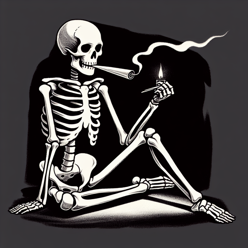 a skeleton smoking weed Blank Meme Template