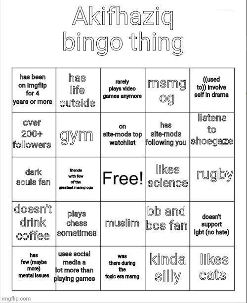 the s | image tagged in akifhaziq bingo thing | made w/ Imgflip meme maker