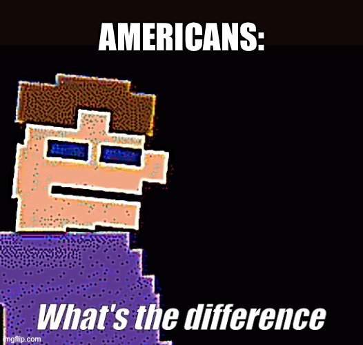 What's the difference | AMERICANS: | image tagged in what's the difference | made w/ Imgflip meme maker