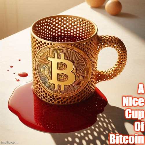 A Nice Cup Of Bitcoin | A
Nice
Cup
Of
Bitcoin | image tagged in bitcoin,fun,cup,holes,gold | made w/ Imgflip meme maker