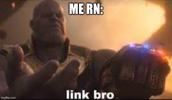 link bro | ME RN: | image tagged in link bro | made w/ Imgflip meme maker