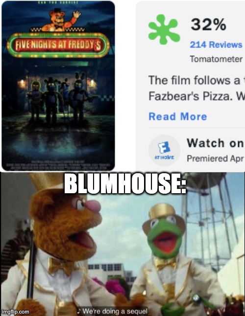 poor cawthon | BLUMHOUSE: | image tagged in we're doing a sequel | made w/ Imgflip meme maker