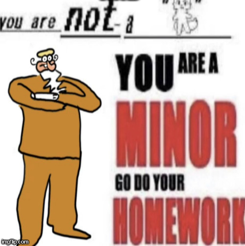High Quality you are not a boykisser,you are a minor,do your homework Blank Meme Template