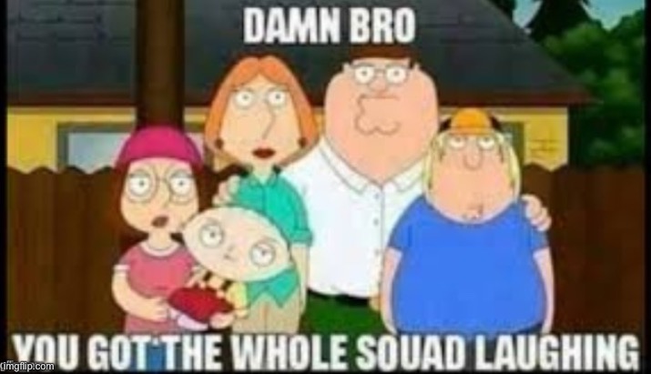 damn bro you got the whole squad laughing | image tagged in damn bro you got the whole squad laughing | made w/ Imgflip meme maker
