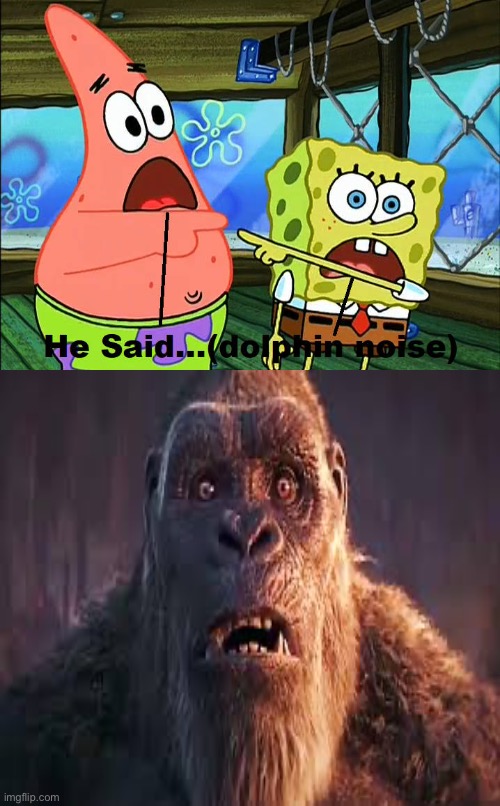 Kong's Reaction To Bad Word Number 11 | image tagged in meme,king kong,spongebob | made w/ Imgflip meme maker