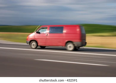 Red Van Speeding Blank Meme Template