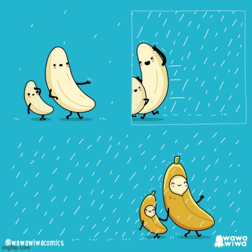 image tagged in bananas,rain,raincoat | made w/ Imgflip meme maker