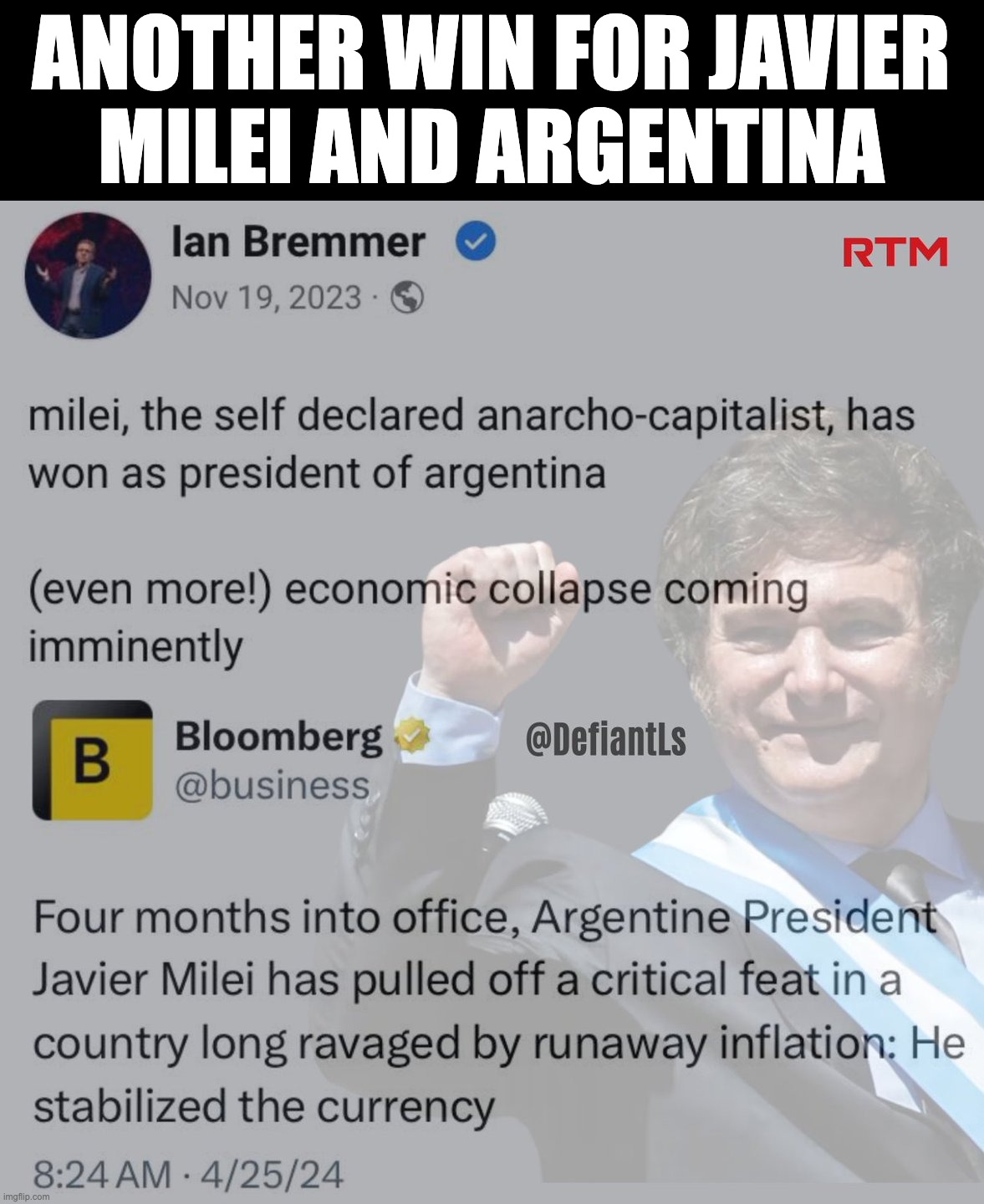ANOTHER WIN FOR JAVIER
MILEI AND ARGENTINA | made w/ Imgflip meme maker